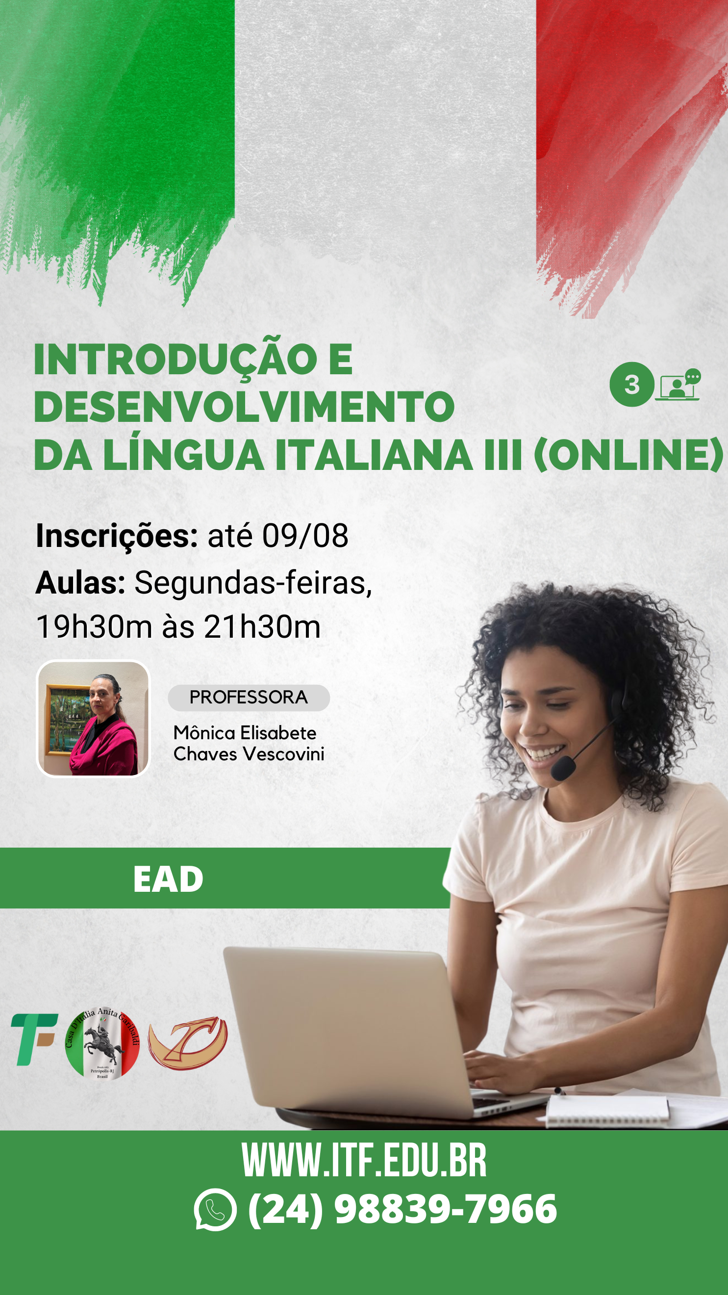 Introdução e Desenvolvimento da Língua Italiana - III Online