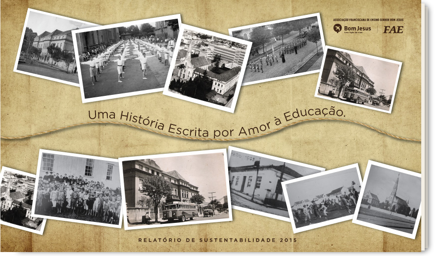 imagem da capa do relatório AFESBJ, onde temos diversas fotos do Bom Jesus antigo
