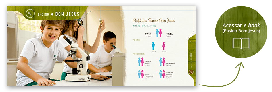 Imagem simulando um botão para visualizar o e-book do Relatório de Sustentabilidade 2016