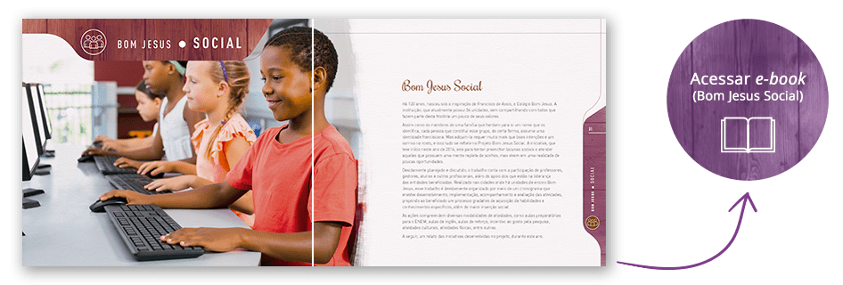 Imagem simulando um botão para abrir e-book parcial do Relatório de Sustentabilidade 2016